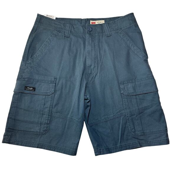 Wrangler Five Star Premium Flex Relaxed Fit 10' Inseam Shorts Size 32 Gray Cargo - Picture 1 of 6